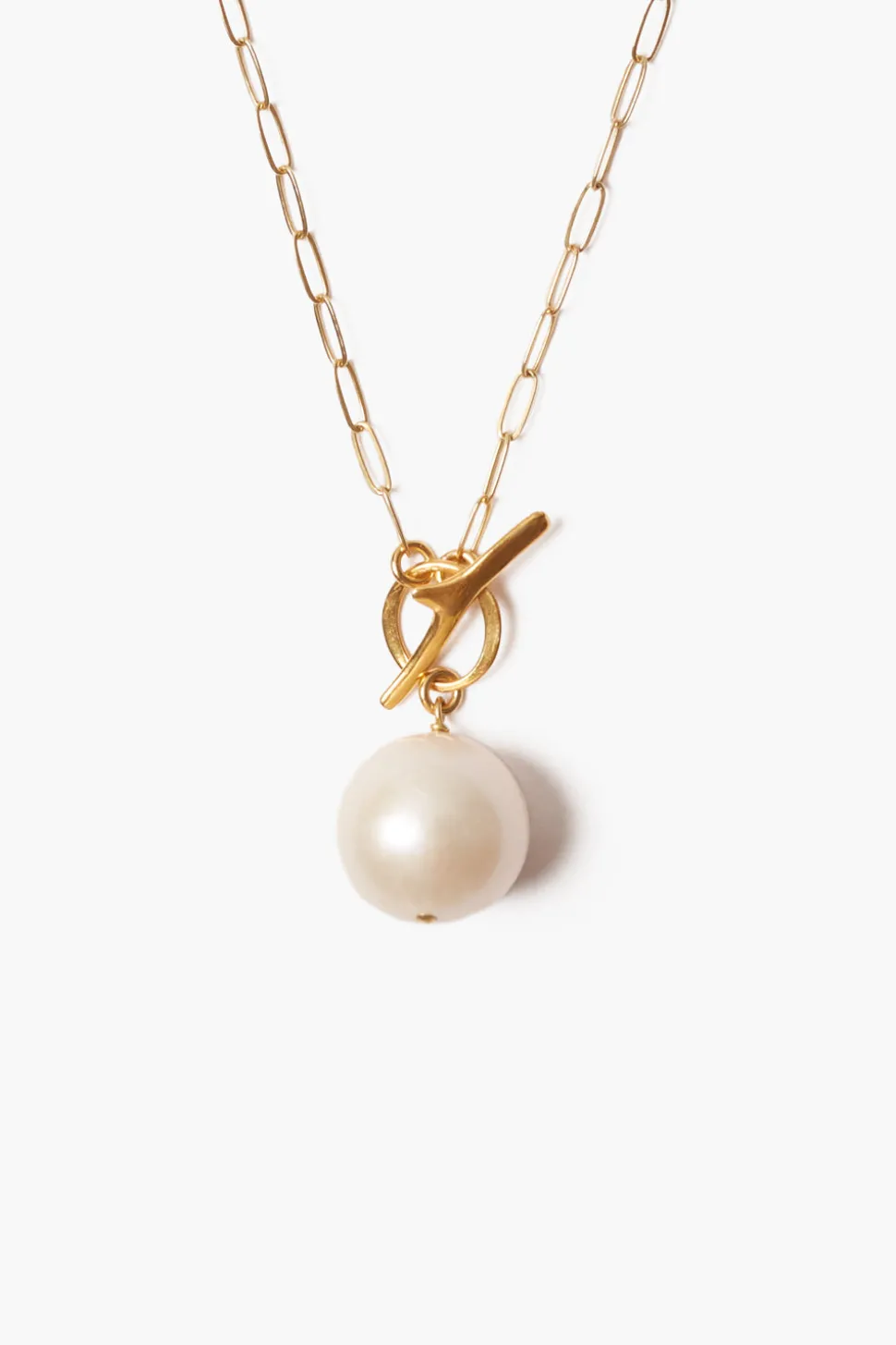 White Freshwater Pearl Toggle Necklace