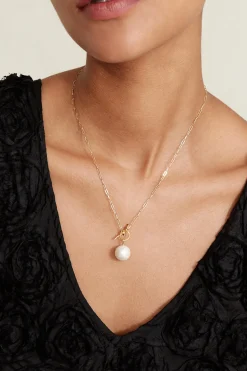 White Freshwater Pearl Toggle Necklace