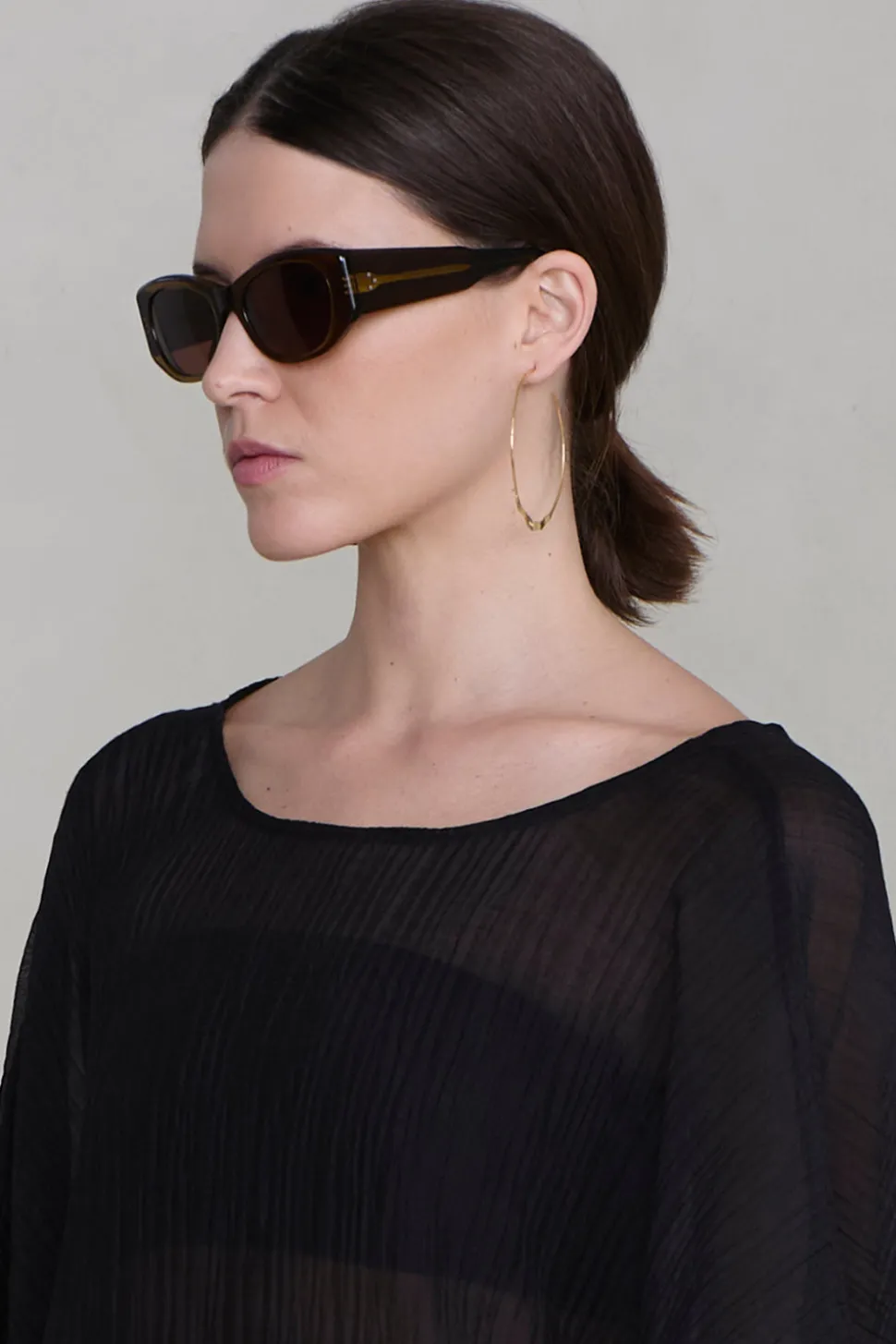 XL Crescent Hoop Earrings Gold