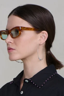 XL Crescent Hoop Earrings Silver