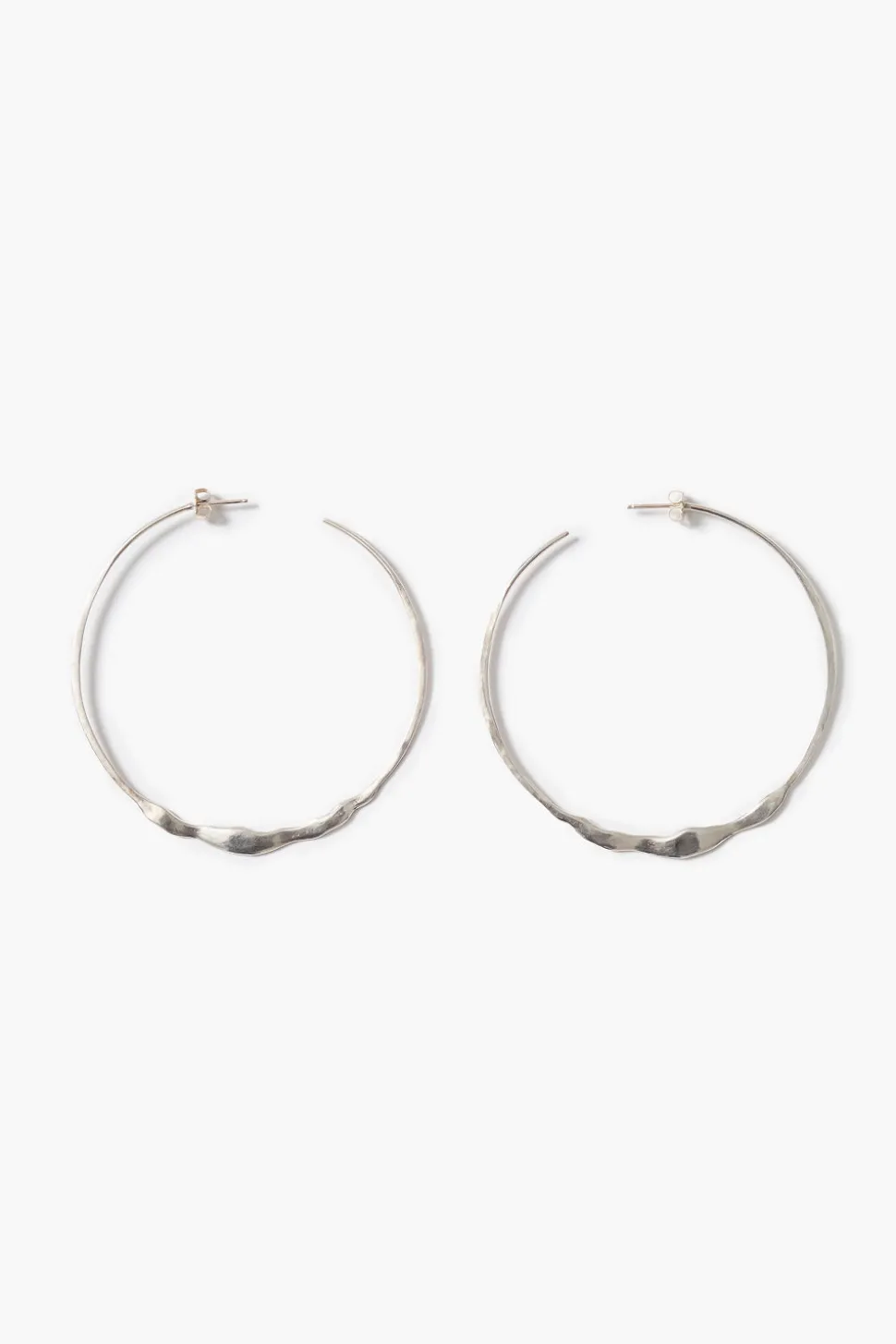 XL Crescent Hoop Earrings Silver