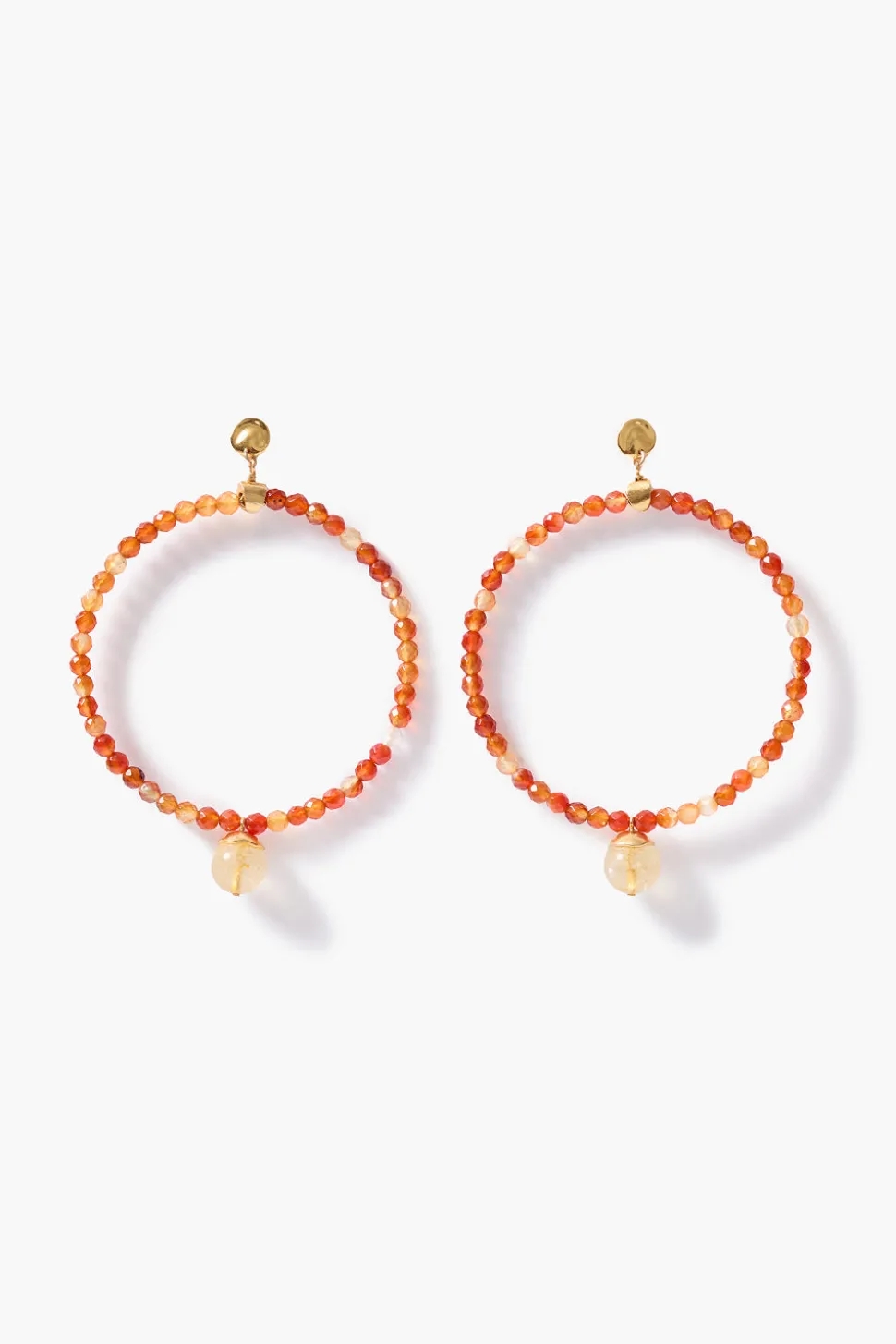 XL Tide Hoop Earrings Carnelian
