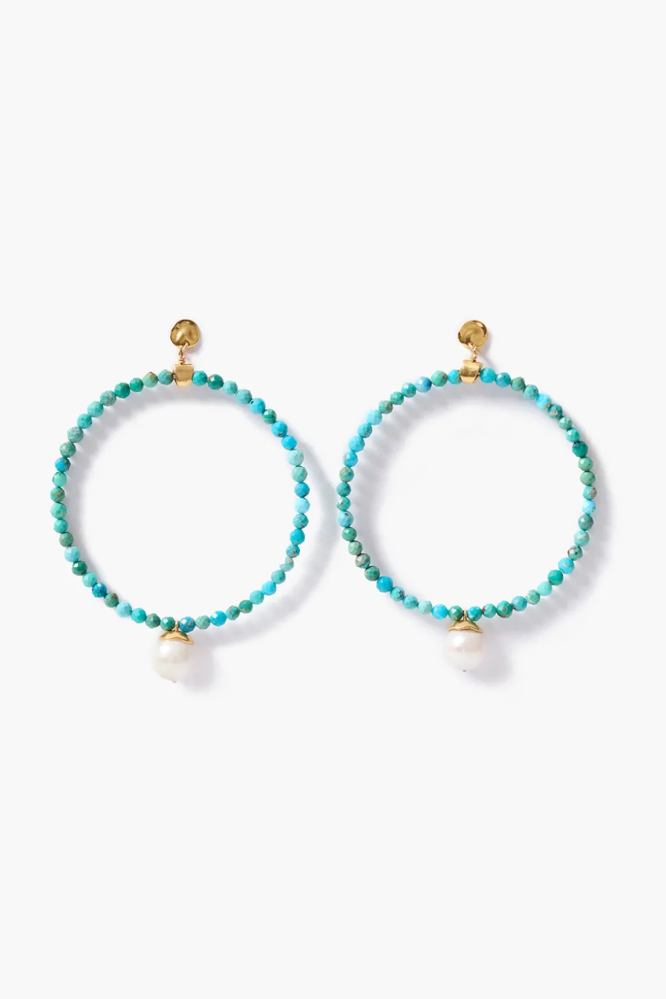 XL Tide Hoop Earrings Turquoise
